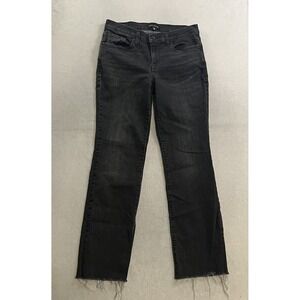Lucky Brand Jeans Women's Size 8/29A Sweet Mid Rise Straight Black Denim Raw Hem